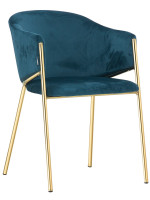 ACROL scelta colore in velluto e struttura metallo oro sedia con braccioli design casa