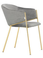 ACROL scelta colore in velluto e struttura metallo oro sedia con braccioli design casa