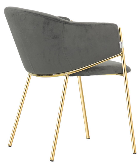 ACROL scelta colore in velluto e struttura metallo oro sedia con braccioli design casa