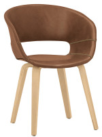 BIANCA color choice in eco leather with leather effect wooden frame chair with armrests 30s