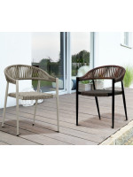 HILTON black or taupe stackable armchair in aluminum for outdoor garden terraces hotel bar chalet restaurants