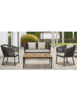 ELENE metal and polyethylene yarn Lounge ' set for outdoor garden terraces hotel chalet bar restaurants