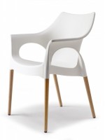 NATURAL OLA beech legs with polypropylene seat color choice stackable armchair