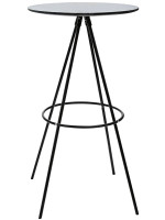 BRESTEL table haute 110 cm Ø 60 cm en métal noir et plateau en MDF pour maison résidence hôtel bar restaurant