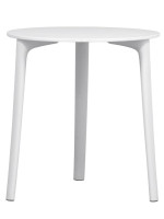 EMASSET Table de 70 cm Ø en polypropylène blanc pour une utilisation en extérieur à la maison ou au bar à glaces