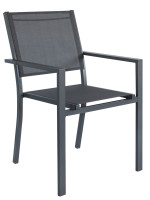 LOLLY color choice in aluminum and textilene stackable chair for indoor or outdoor