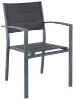 CLARA blanco o antracita silla apilable en aluminio y textileno para interior o exterior