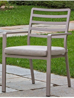 ARPA Silla de aluminio de color a elegir con reposabrazos apilable y con cojín para el hogar jardín bar cafetería restaurantes