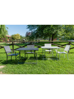 CAPRI 100x70 folding table in white or anthracite aluminum for home bar ice cream shop