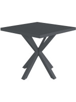 ARBOR in alluminio 80x80 tortora o antracite tavolo fisso per giardino terrazzo bar ristoranti gelaterie interno o esterno