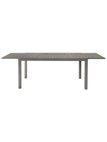 BISA table d'intérieur et d'extérieur extensible de 160x95 à 240x95 en aluminium blanc ou gris tourterelle