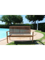 LANAS Banc 2 places en bois de teck pour terrasses de jardin extérieures et intérieur de maison ou contract