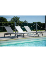 ARIAS Bain de soleil en aluminium et tissu textilène pour terrasses extérieures de piscine de jardin