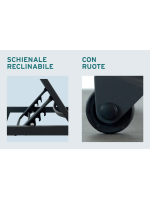 ARIAS Bain de soleil en aluminium et tissu textilène pour terrasses extérieures de piscine de jardin