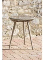 ALESTER Set aus 2 Sesseln und 1 weißen oder taubengrauen Tisch aus Aluminium Seil und Sitzkissen inklusive
