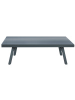 DEDALO ensemble de salon en aluminium anthracite et coussins gris pour jardin ou terrasse
