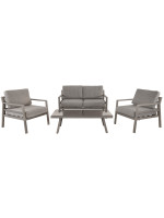 DECRA white or dove grey aluminum living room set and dove grey cushions for garden or terrace