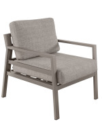 DECRA Conjunto de salón de aluminio blanco o gris paloma y cojines gris paloma para jardín o terraza