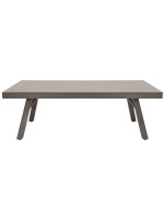 DECRA Conjunto de salón de aluminio blanco o gris paloma y cojines gris paloma para jardín o terraza