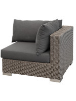 BELLAGIO set divano angolare e tavolino in alluminio e wicker sintetico e cuscini sfoderabili per esterno giardino terrazzi