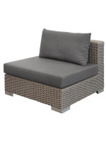 BELLAGIO corner sofa set and coffee table in aluminum and synthetic wicker and removable cushions for garden terraces