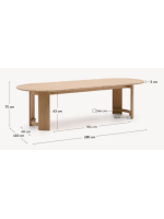 AMAR Tisch 280x110 cm aus massivem Eukalyptusholz