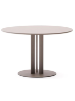 DALIS table Ø 80 or Ø 120 cm in steel and dove grey aluminium top design for outdoor and indoor use
