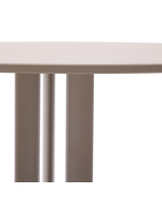 DALIS tavolo Ø 80 o Ø 120 cm in acciaio e piano in alluminio tortora design per esterno e interno