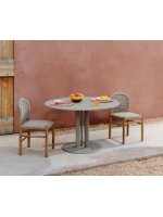 DALIS table Ø 80 or Ø 120 cm in steel and dove grey aluminium top design for outdoor and indoor use