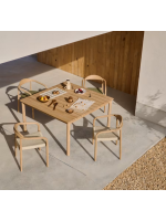 FLIRT Mesa 135x135 cm En madera maciza de acacia con acabado blanco