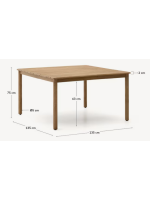 FLIRT table 135x135 cm in solid acacia wood with white finish