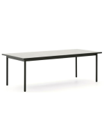 OLIVIA tavolo fisso 223x101 in acciaio zincato verde e piano di piastrelle design per esterno e interno