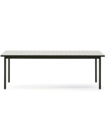 OLIVIA tavolo fisso 223x101 in acciaio zincato verde e piano di piastrelle design per esterno e interno