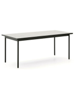 LABIA table fixe 182x91 en acier galvanisé vert et plateau en carrelage design pour extérieur et intérieur