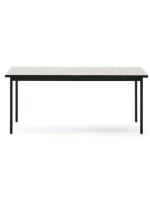 LABIA Mesa fija 182x91 en acero galvanizado verde y tapa de azulejo diseño para exterior e interior