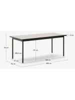 LABIA Mesa fija 182x91 en acero galvanizado verde y tapa de azulejo diseño para exterior e interior