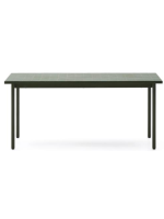 DUAL tavolo fisso 182x91 in acciaio zincato verde e piano di piastrelle design per esterno e interno