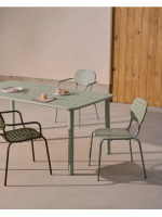 ANSTEL 180x90 in turquoise galvanized steel table for terrace garden