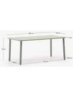 ANSTEL 180x90 in turquoise galvanized steel table for terrace garden