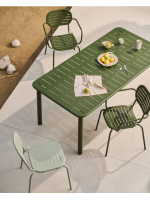 RENOR 180x90 table en acier galvanisé vert pour terrasse jardin