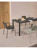 AVILLA 180x90 mesa en acero galvanizado gris oscuro para terraza jardin