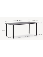 AVILLA 180x90 aus grün dunkelgrau Stahl für Terrassengarten