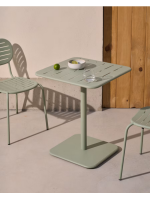MEDISON 70x70 mesa en acero galvanizado color turquesa para terraza jardin