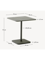 EGOR 70x70 in green galvanized steel table for terrace garden