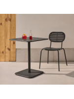 CUTON 70x70 in dark grey galvanized steel table for terrace garden