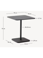 CUTON 70x70 in dark grey galvanized steel table for terrace garden