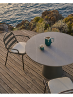 ESTERS Ø120 ceramic top and green aluminum base for indoor and outdoor use