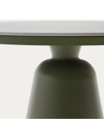 ESTERS tavolo Ø120 piano in ceramica e base in alluminio verde per interno e per esterno