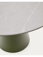 ESTERS tavolo Ø120 piano in ceramica e base in alluminio verde per interno e per esterno