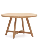 CAIAMA Mesa de madera maciza de eucalipto Ø 130 para exterior o interior